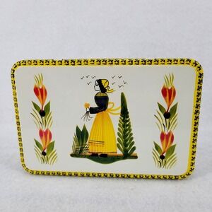 Vintage Massilly France‎ Tin Box HB Henriot Quimper Breton Girl Design